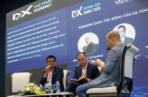 Asko Meet – nền tảng hỗ trợ họp và hội thảo thông minh ứng dụng AI thuộc hệ sinh thái Askonomy đã được triển khai để chuyển giọng nói thành văn bản và phiên dịch trực tiếp đa ngôn ngữ cho người tham dự tại Vietnam – Asia DX Summit 2026 - Ảnh Việt Dũng.