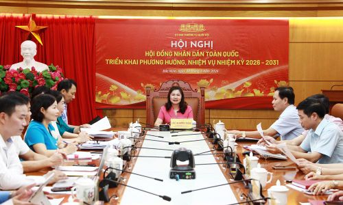 Các đại biểu dự hội nghị tại điểm cầu tỉnh Bắc Ninh.