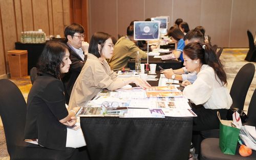 Doanh nghiệp lữ hành của Đà Nẵng và Hàn Quốc gặp gỡ, kết nối. Ảnh: NHẬT HẠ
