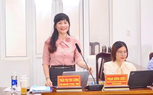  Bà Trần Thị Thu Lượng phát biểu tại buổi kiểm tra. Ảnh: Bá Bính 