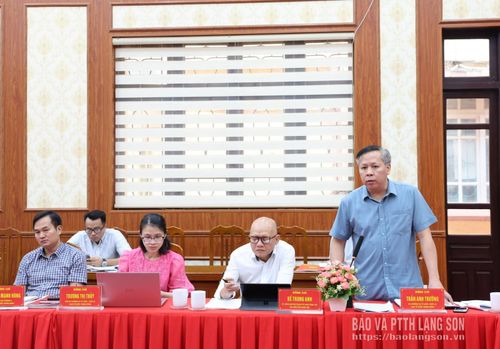 Thành viên đoàn khảo sát phát biểu tại buổi làm việc