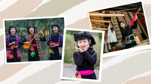 Thiếu nữ dệt thổ cẩm và mặc trang phục truyền thống