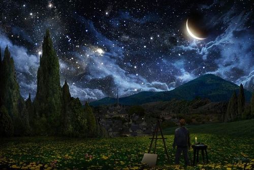  Hình ảnh minh họa khung cảnh tạo cảm hứng cho Vincent van Gogh sáng tác bức tranh nổi tiếng. Ảnh: TwistedSifter.