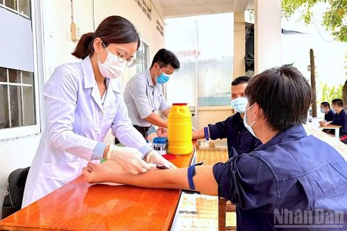 Đội ngũ y, bác sĩ tiến hành các bước xét nghiệm HIV đối với can, phạm nhân tại Cà Mau.