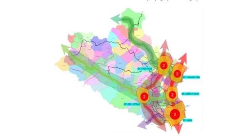 Sơ đồ cấu trúc các đô thị Động lực tỉnh Nghệ An.