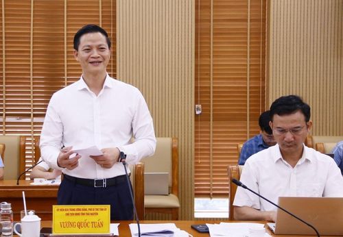Đồng chí Vương Quốc Tuấn, Chủ tịch UBND tỉnh Thái Nguyên kết luận buổi làm việc.