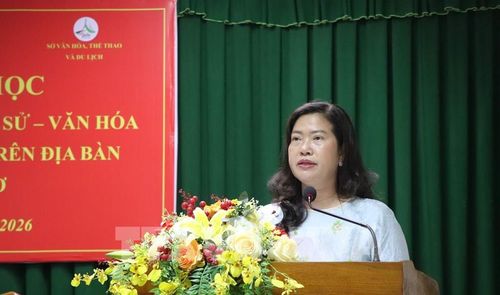 Bà Nguyễn Thị Ngọc Điệp, Phó Chủ tịch UBND thành phố Cần Thơ, phát biểu tại tọa đàm. Ảnh: Nguyễn Hằng - TTXVN