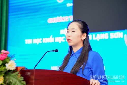 Lãnh đạo tỉnh đoàn phát biểu khai mạc hội thi
