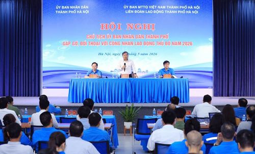 Chủ tịch UBND Thành phố gặp gỡ, đối thoại với công nhân lao động Thủ đô năm 2026.