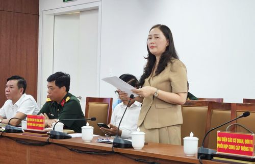 Bà Vũ Thị Kim Phượng, Phó Giám đốc Sở Công Thương thành phố Hải Phòng phát biểu tại hội nghị. Ảnh: Mỹ Hạnh.