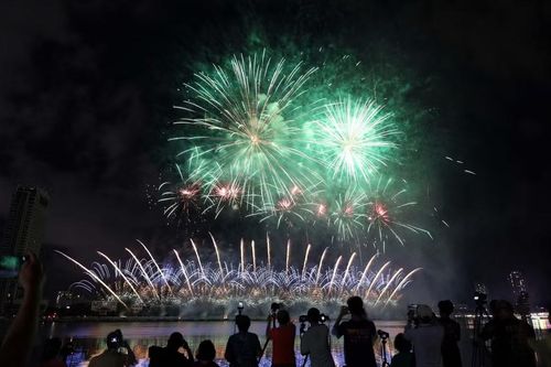 Màn bắn pháo hoa của đội Đà Nẵng (Việt Nam). (Ảnh: Trần Lê Lâm/TTXVN)