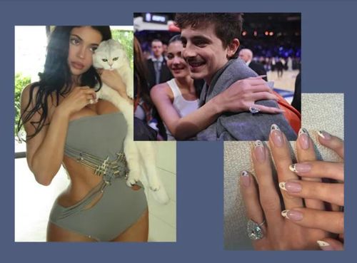 Kylie Jenner trở thành tâm điểm chú ý với chiếc nhẫn kim cương hình quả lê khổng lồ xuất hiện liên tục trên tay cô suốt nhiều tháng qua. Ảnh: IGNV