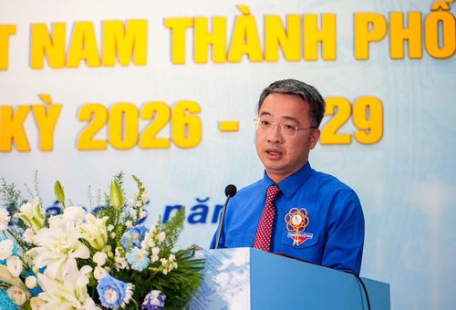 Chủ tịch Trung ương Hội Liên hiệp Thanh niên Việt Nam Nguyễn Tường Lâm phát biểu chỉ đạo đại hội. Ảnh: HỒ QUÂN