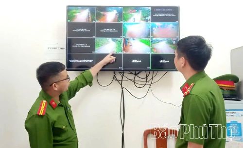 Mô hình camera an ninh xã Toàn Thắng góp phần giữ an ninh trật tự địa bàn.