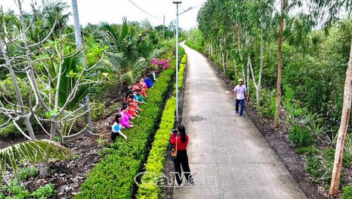 "Tuyến đường quê sáng xanh - sạch - đẹp" tại ấp Tân Tạo.