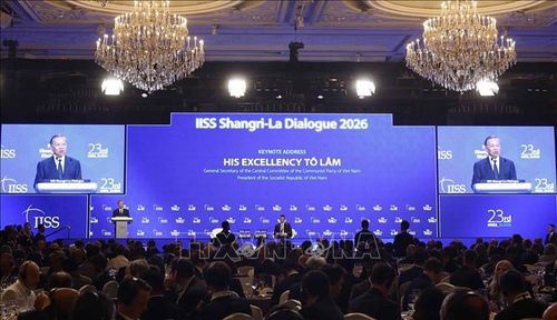 Tổng Bí thư, Chủ tịch nước Tô Lâm phát biểu dẫn đề tại Đối thoại Shangri-La lần thứ 23 và trả lời một số câu hỏi của đại biểu tham dự. Ảnh: Thống Nhất/TTXVN