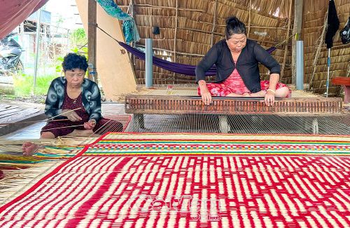 Nghề dệt chiếu ở Ngan Dừa ngày càng mai một dần.