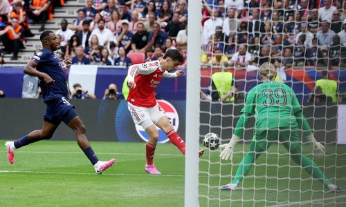 Havertz ghi bàn, Arsenal dẫn PSG 1-0. (Ảnh: Reuters)