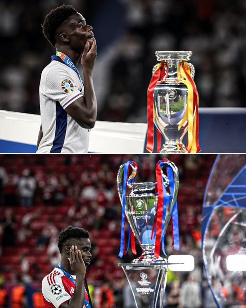  Từ những giải đấu cấp đội tuyển như EURO 2020, EURO 2024 cho đến League Cup 2026 hay Champions League 2026, có lẽ không ai đau đớn hơn Bukayo Saka khi luôn kết thúc trận đấu với vị trí về nhì. Ảnh: ESPN. 