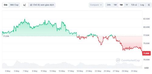 Bitcoin thủng mốc 72.000 USD. Ảnh: CoinMarketCap.