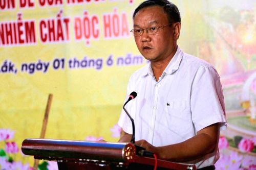 Ông Đào Mỹ, Phó Chủ tịch UBND tỉnh Đắk Lắk phát biểu tại Lễ khởi công