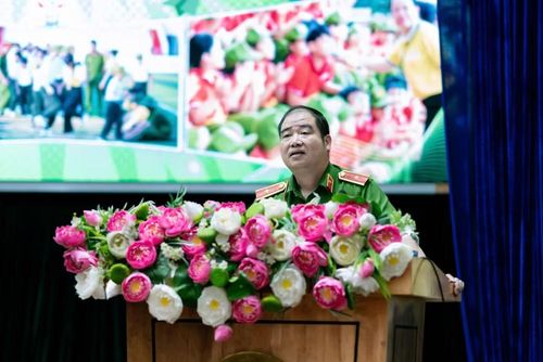 Thiếu tướng Chử Văn Dũng, Phó Giám đốc Học viện Cảnh sát nhân dân phát biểu tại chương trình.