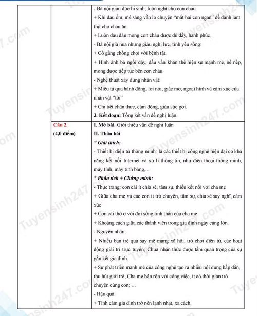 Gợi ý đáp án chỉ mang tính tham khảo.