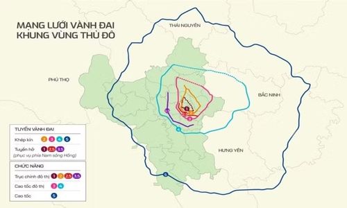 Hệ thống đường vành đai quanh Hà Nội.