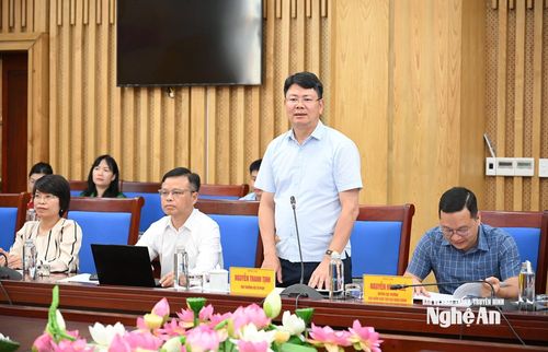 Đồng chí Nguyễn Thanh Tịnh - Thứ trưởng Bộ Tư pháp phát biểu tại buổi làm việc. Ảnh: Thành Cường