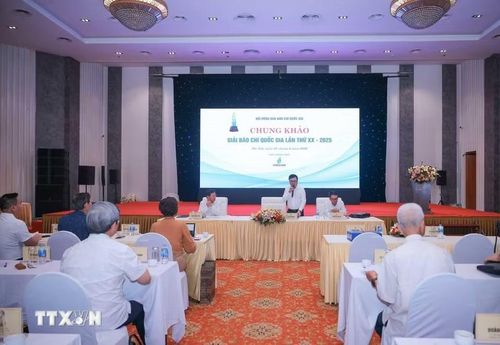 Quang cảnh lễ bế mạc chấm Chung khảo Giải báo chí Quốc gia lần thứ 20. (Ảnh: Hoàng Hiếu/TTXVN)