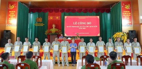 Trại giam Đại Bình tổ chức Lễ công bố Quyết định đặc xá của Chủ tịch nước cho 152 phạm nhân