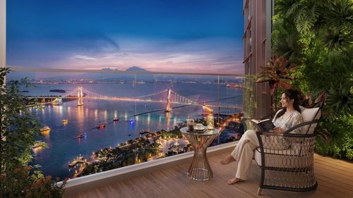 Từ các ban công riêng tư tại căn hộ Sun Symphony Residence, cư dân có thể trải nghiệm thưởng lãm pháo hoa sông Hàn. Ảnh: Sun Property