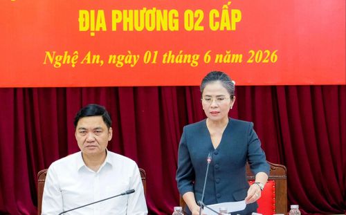 Phó Bí thư Tỉnh ủy, Chủ tịch Ủy ban MTTQ Việt Nam tỉnh Võ Thị Minh Sinh phát biểu