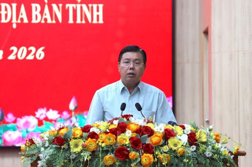 Bí thư Tỉnh ủy An Giang Nguyễn Tiến Hải phát biểu khai mạc Hội nghị