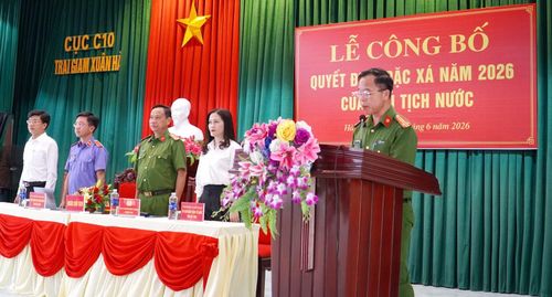  Công bố Quyết định đặc xá năm 2026 của Chủ tịch nước tại Trại giam Xuân Hà. 