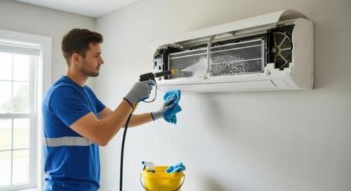 Vệ sinh sâu bằng vòi xịt chuyên dụng giúp điều hòa sạch sẽ hơn. Ảnh: VTZ
