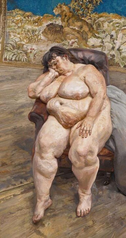 Tác phẩm Sleeping by the Lion Carpet (1996) của Lucian Freud sẽ được đưa ra đấu giá tại London vào tháng 6. Ảnh: Sotheby's.