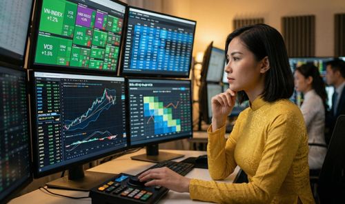 Dù VN-Index liên tục thiết lập vùng đỉnh mới, nhóm cổ phiếu ngân hàng vẫn chưa tạo được sức bật tương xứng với vị thế "cổ phiếu vua". Ảnh minh họa