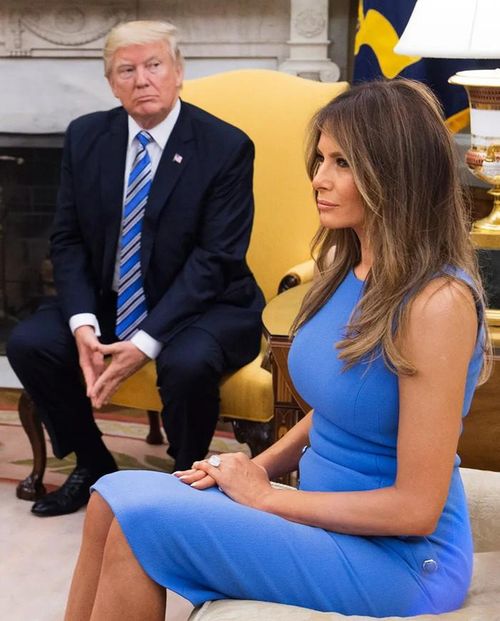 Tổng thống Donald Trump và phu nhân Melania Trump tại Phòng Bầu dục hồi tháng 6/2017. Ảnh: Molly Riley/Polaris