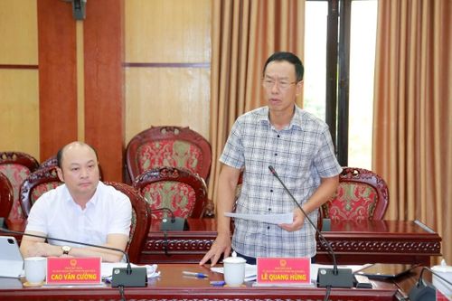 Phó Chủ tịch UBND tỉnh Lê Quang Hùng phát biểu tại phiên họp.