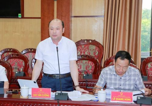 Phó Chủ tịch UBND tỉnh Cao Văn Cường phát biểu tại phiên họp.