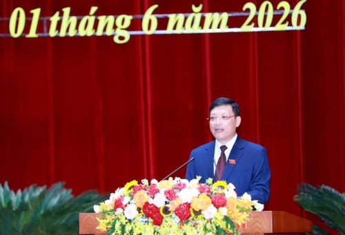 Phó Chủ tịch HĐND tỉnh Nghiêm Xuân Cường phát biểu tại kỳ họp. Ảnh: Minh Hà