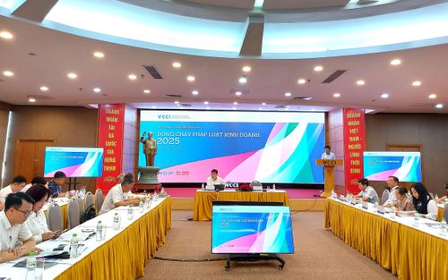 Quang cảnh Hội thảo công bố Báo cáo Dòng chảy pháp luật kinh doanh 2025. Ảnh: T.Minh