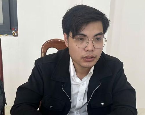 Hồng Thiên An tại cơ quan Công an. Ảnh: Công an