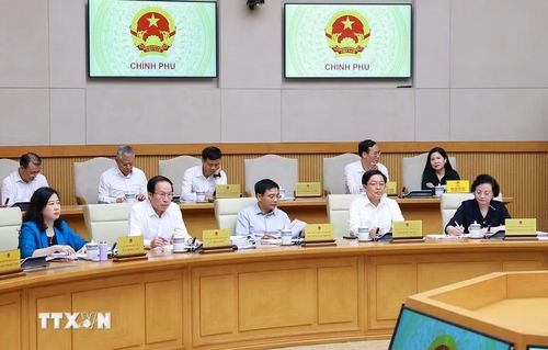 Các Phó Thủ tướng và thành viên Chính phủ tham dự phiên họp Chính phủ thường kỳ tháng 5/2026. (Ảnh: Dương Giang/TTXVN) 