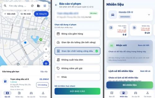 Các tính năng của ứng dụng Quanh tôi. Ảnh chụp màn hình