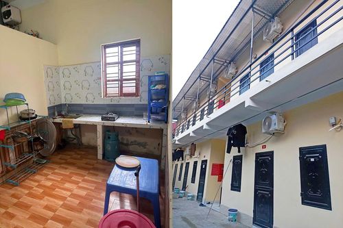 Một khu nhà trọ cho công nhân thuê được xây mới, căn phòng chỉ có đồ dùng thiết yếu sơ sài tại Yên Mỹ, Hưng Yên.