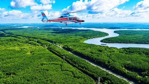 Du khách có thể ngắm toàn cảnh rừng ngập mặn Cần Giờ từ trên cao bằng tour du lịch trực thăng.