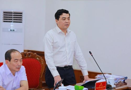 Chủ tịch UBND tỉnh Nguyễn Hoài Anh phát biểu tại hội nghị.