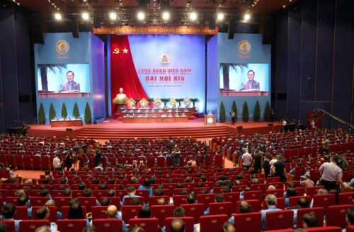 Sáng 4/6/2026, tại Trung tâm Hội nghị Quốc gia (Hà Nội), Đại hội XIV Công đoàn Việt Nam nhiệm kỳ 2026-2031 tiến hành Phiên trọng thể. (Ảnh: Cổng TTĐT Đảng Cộng sản Việt Nam)